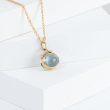 Load image into Gallery viewer, Roma moss aquamarine necklace with diamonds B
