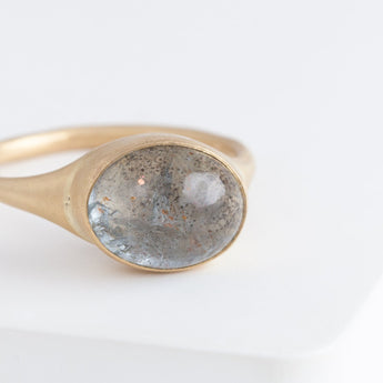 Gravity OOAK Moss Aquamarine ring
