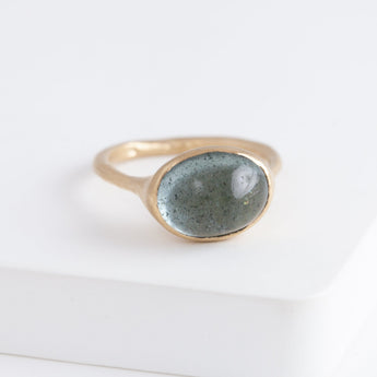 Gravity OOAK Moss Aquamarine ring B