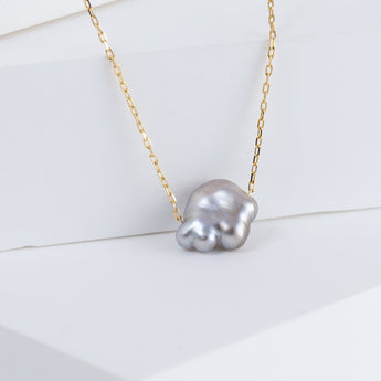 Kidney black pearl necklace