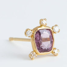 Load image into Gallery viewer, Tiny red spinel and diamond earring
