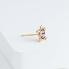 Load image into Gallery viewer, Tiny red spinel and diamond earring
