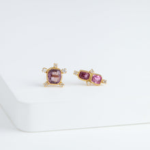 Load image into Gallery viewer, Tiny red spinel and diamond earring
