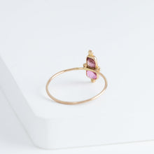 Load image into Gallery viewer, Tiny pink and burgundy spinel and diamond ring
