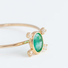 Load image into Gallery viewer, Tiny emerald and diamond ring

