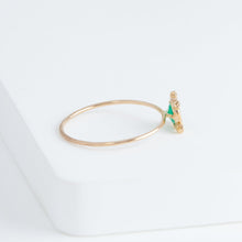 Load image into Gallery viewer, Tiny emerald and diamond ring
