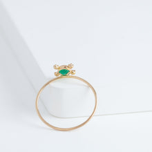 Load image into Gallery viewer, Tiny emerald and diamond ring
