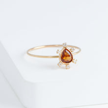 Load image into Gallery viewer, Tiny orange garnet and diamond ring
