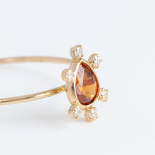 Load image into Gallery viewer, Tiny orange garnet and diamond ring
