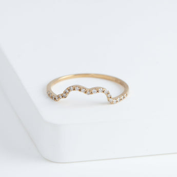 Cotton flower silhouette diamond ring (large yellow gold)