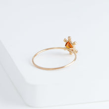 Load image into Gallery viewer, Tiny orange garnet and diamond ring
