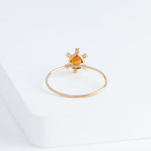 Load image into Gallery viewer, Tiny orange garnet and diamond ring
