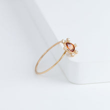 Load image into Gallery viewer, Tiny orange garnet and diamond ring
