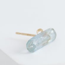 Load image into Gallery viewer, Rough stone aquamarine stud
