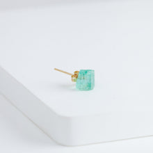Load image into Gallery viewer, Rough stone emerald stud
