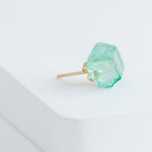 Load image into Gallery viewer, Rough stone emerald stud
