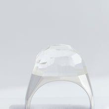 Load image into Gallery viewer, Mini rock faceted round himalaya quartz ring - silver
