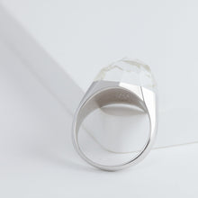 Load image into Gallery viewer, Mini rock faceted round himalaya quartz ring - silver
