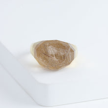 Load image into Gallery viewer, Mini rock faceted round rutilated quartz ring
