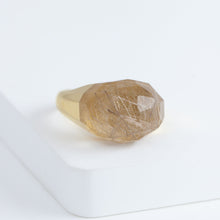 Load image into Gallery viewer, Mini rock faceted round rutilated quartz ring
