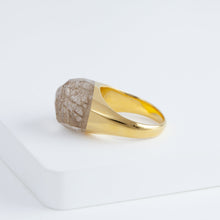 Load image into Gallery viewer, Mini rock faceted round rutilated quartz ring
