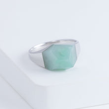 Load image into Gallery viewer, Mini rock crystal jade ring - silver
