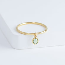 Load image into Gallery viewer, Swinging oval green sapphire ring
