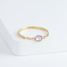 Load image into Gallery viewer, Gemstone oval purple sapphire chain ring
