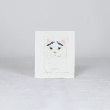 Load image into Gallery viewer, Ryoji Bannai - #2603 Black and white stretching cat
