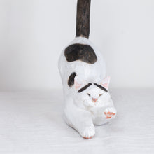 Load image into Gallery viewer, Ryoji Bannai - #2603 Black and white stretching cat
