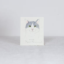 Load image into Gallery viewer, Ryoji Bannai - #2607 Gray and white cleaning cat
