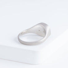 Load image into Gallery viewer, Big oval mouth face signet ring with sapphire cheeks and white diamond eyes
