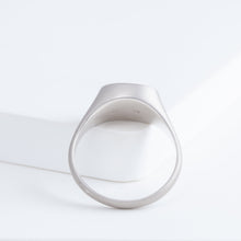 Load image into Gallery viewer, Big oval mouth face signet ring with sapphire cheeks and white diamond eyes
