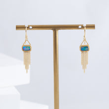 Load image into Gallery viewer, One-of-a-kind Boulder opal earrings with chains
