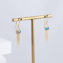 Load image into Gallery viewer, One-of-a-kind Boulder opal earrings with chains

