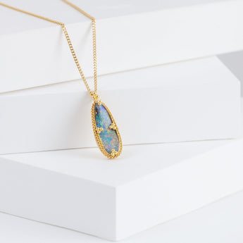 One-of-a-kind boulder opal necklace