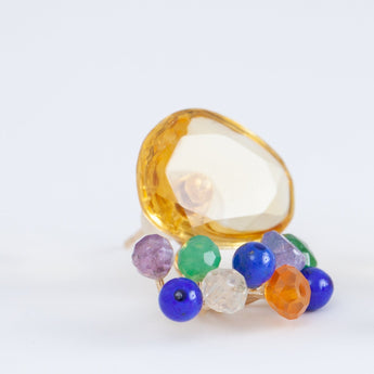 Fairy citrine and mixed stone earrings