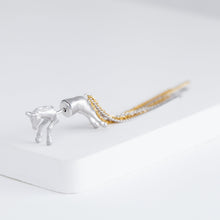 Load image into Gallery viewer, Horse through rhodium plated silver earring
