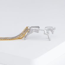 Load image into Gallery viewer, Horse through rhodium plated silver earring
