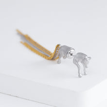 Load image into Gallery viewer, Horse through rhodium plated silver earring
