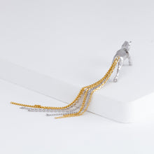 Load image into Gallery viewer, Horse through rhodium plated silver earring

