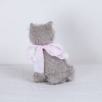 Sate - Small sitting gray cat doll