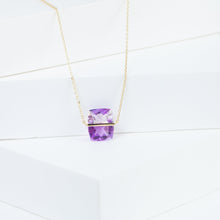 Load image into Gallery viewer, Band one-of-a-kind bi-color amethyst necklace

