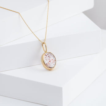 Gallery oval strawberry quartz necklace