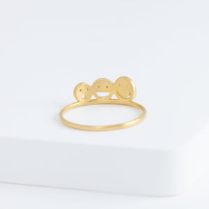 Diamond three smile ring
