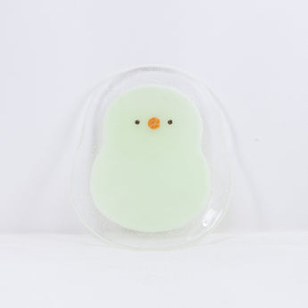 Green Chick Glass Plate