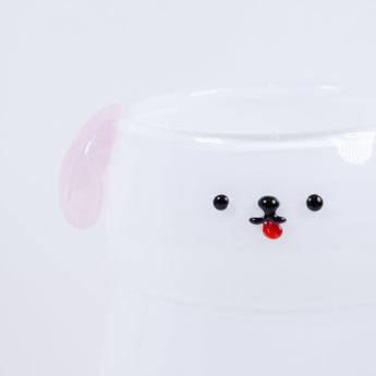 Pink Ears Dog Glass