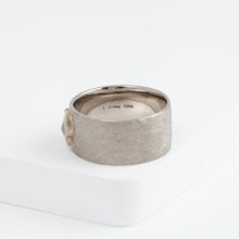 Load image into Gallery viewer, Flat white gold ring with unique brown diamond
