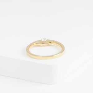 Unite yellow gold ring with old mine cut diamond
