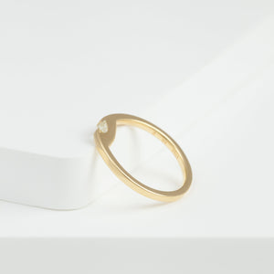 Unite yellow gold ring with old mine cut diamond